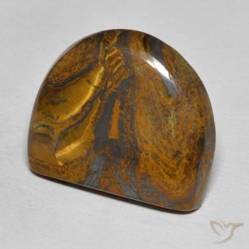 Oeil de Tigre Matrice Brun moyen naturelle Fantaisie, 26.82 ct, Opaque