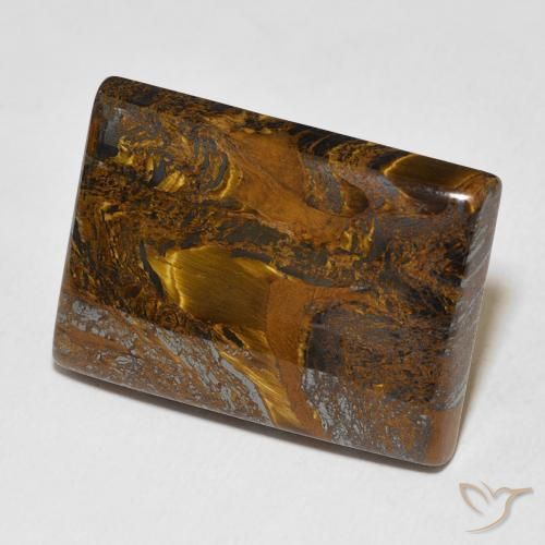 Oeil de Tigre Matrice Brun doré naturelle Baquette, 48.76 ct, Opaque