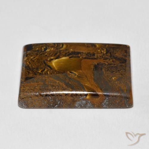 Oeil de Tigre Matrice Brun doré naturelle Baquette, 48.76 ct, Opaque