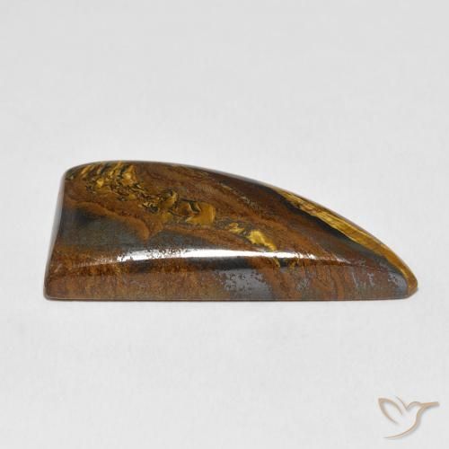 Oeil de Tigre Matrice Brun doré naturelle Fantaisie, 37.54 ct, Opaque