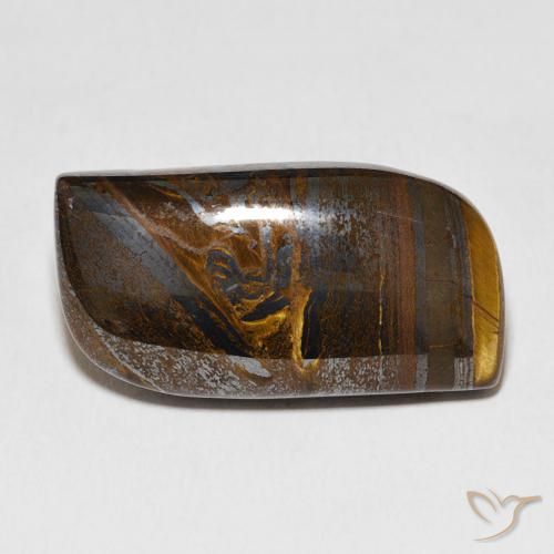 Oeil de Tigre Matrice Marron chaud naturelle Fantaisie, 33.73 ct, Opaque