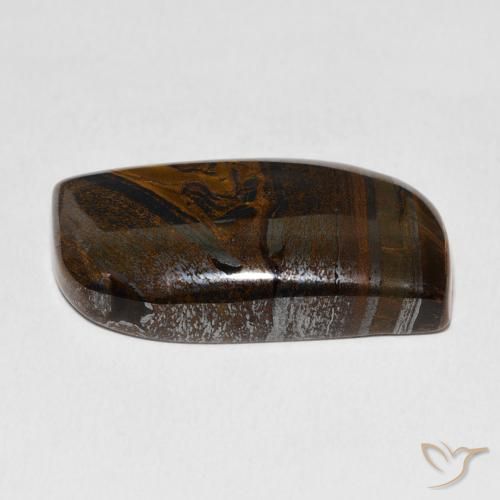 Oeil de Tigre Matrice Marron chaud naturelle Fantaisie, 33.73 ct, Opaque