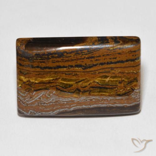 50.36ct Naturel Brun doré Oeil de Tigre Matrice, Baquette, Opaque