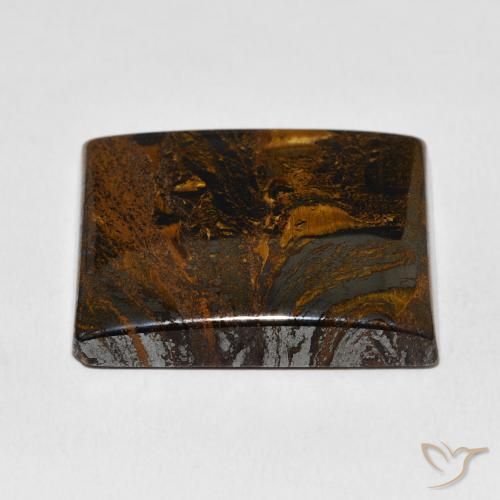Oeil de Tigre Matrice Marron chaud naturelle Baquette, 58.40 ct, Opaque