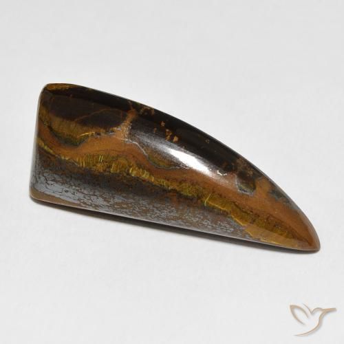 Oeil de Tigre Matrice Medium Dark-Brown naturelle Fantaisie, 44.79 ct, Opaque