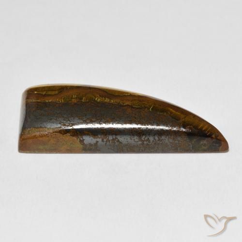 Oeil de Tigre Matrice Medium Dark-Brown naturelle Fantaisie, 44.79 ct, Opaque
