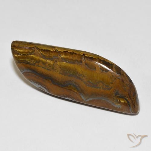 Oeil de Tigre Matrice Marron jaunâtre naturelle Fantaisie, 68.44 ct, Opaque