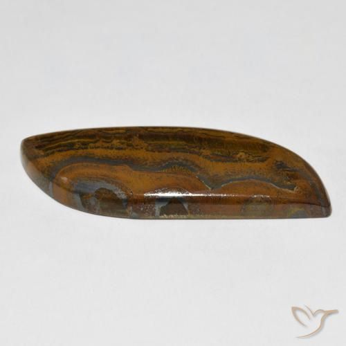 Oeil de Tigre Matrice Marron jaunâtre naturelle Fantaisie, 68.44 ct, Opaque