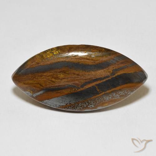 58.70ct Naturel Marron jaunâtre Oeil de Tigre Matrice, Marquise, Opaque