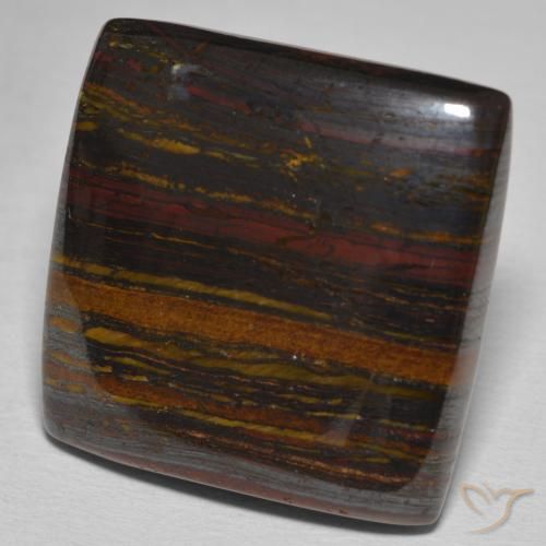 Oeil de Tigre Matrice Multicolore naturelle Carré, 40.44 ct, Opaque