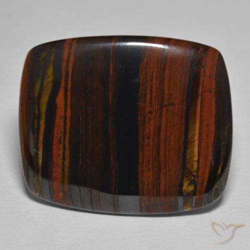 Oeil de Tigre Matrice Multicolore naturelle Coussin, 38.90 ct, Opaque