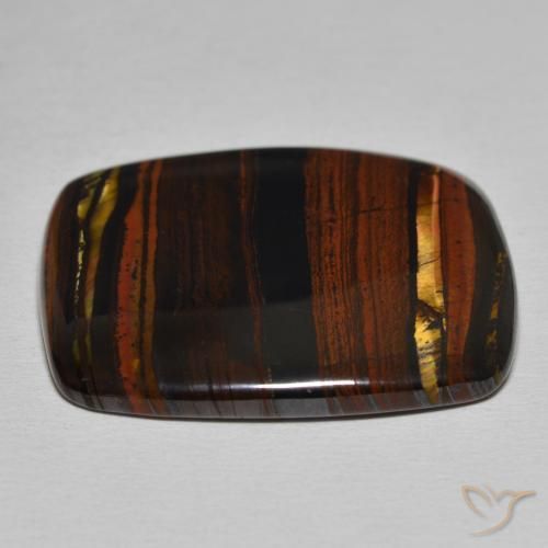 Oeil de Tigre Matrice Multicolore naturelle Coussin, 38.90 ct, Opaque