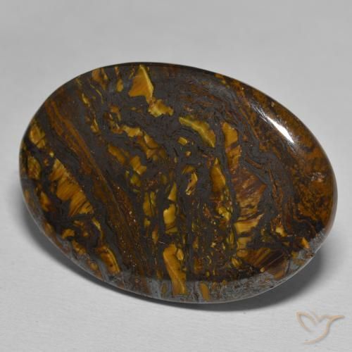 Oeil de Tigre Matrice Multicolore naturelle ovale, 43.85 ct, Opaque