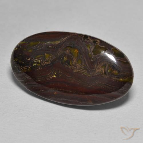 Oeil de Tigre Matrice Multicolore naturelle ovale, 25.06 ct, Opaque