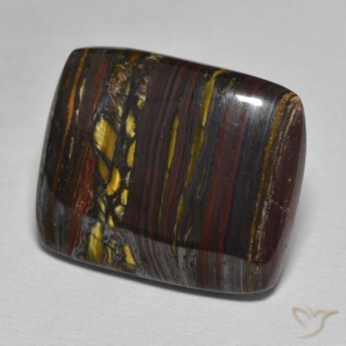 Oeil de Tigre Matrice Multicolore naturelle Coussin, 23.59 ct, Opaque