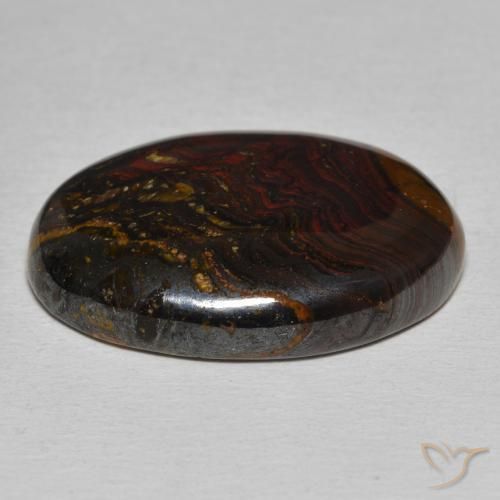 Oeil de Tigre Matrice Multicolore naturelle ovale, 25.87 ct, Opaque