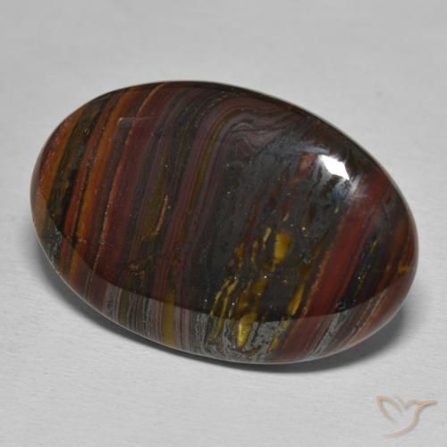 Oeil de Tigre Matrice Multicolore naturelle ovale, 27.99 ct, Opaque