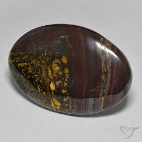 Oeil de Tigre Matrice Multicolore naturelle ovale, 45.86 ct, Opaque