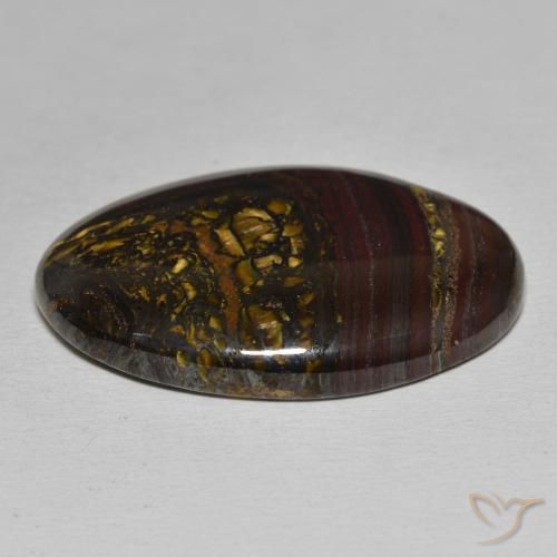 Oeil de Tigre Matrice Multicolore naturelle ovale, 45.86 ct, Opaque