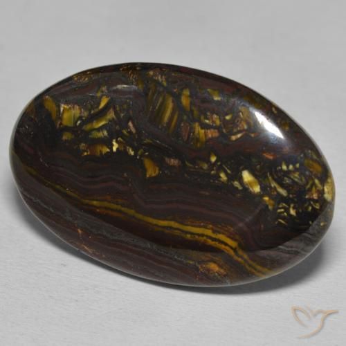 Oeil de Tigre Matrice Multicolore naturelle ovale, 40.09 ct, Opaque