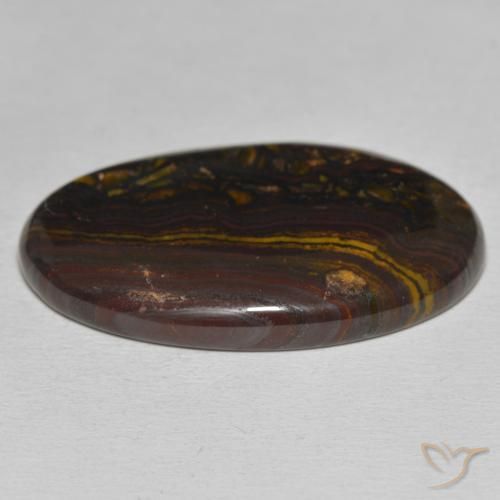 Oeil de Tigre Matrice Multicolore naturelle ovale, 40.09 ct, Opaque