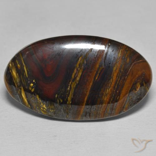 Oeil de Tigre Matrice Multicolore naturelle ovale, 39.36 ct, Opaque