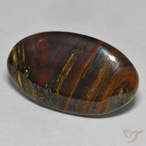 Oeil de Tigre Matrice Multicolore naturelle ovale, 39.36 ct, Opaque
