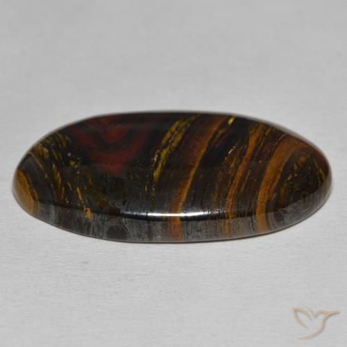 Oeil de Tigre Matrice Multicolore naturelle ovale, 39.36 ct, Opaque