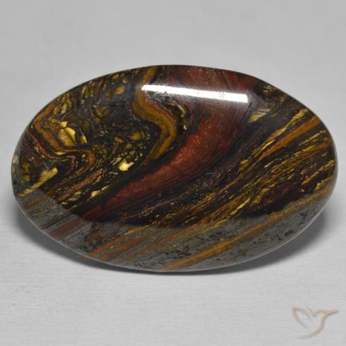 39.36ct Naturel Multicolore Oeil de Tigre Matrice, ovale, Opaque