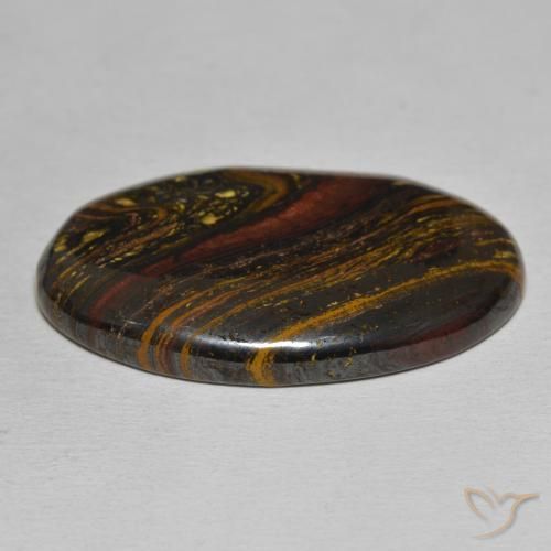Oeil de Tigre Matrice Multicolore naturelle ovale, 39.36 ct, Opaque