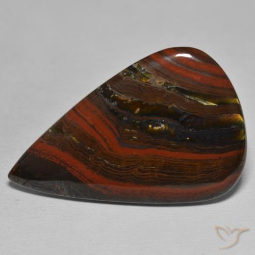 44.25ct Naturel Multicolore Oeil de Tigre Matrice, En forme de poire, Opaque