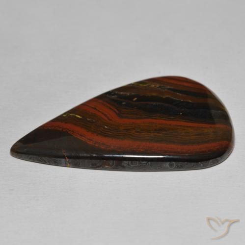 Oeil de Tigre Matrice Multicolore naturelle En forme de poire, 44.25 ct, Opaque