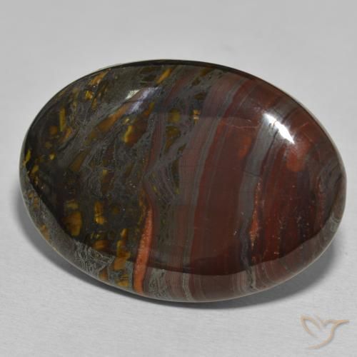 Oeil de Tigre Matrice Multicolore naturelle ovale, 51.17 ct, Opaque