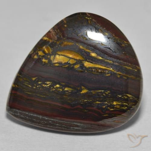 46.28ct Naturel Multicolore Oeil de Tigre Matrice, En forme de poire, Opaque
