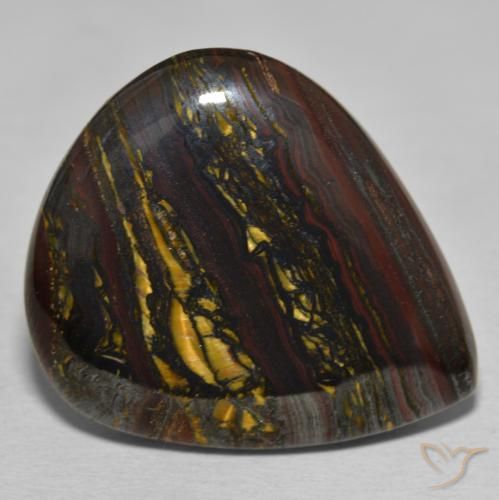Oeil de Tigre Matrice Multicolore naturelle En forme de poire, 46.28 ct, Opaque