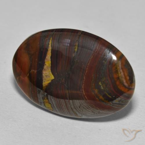 Oeil de Tigre Matrice Multicolore naturelle ovale, 34.77 ct, Opaque