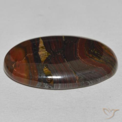 Oeil de Tigre Matrice Multicolore naturelle ovale, 34.77 ct, Opaque