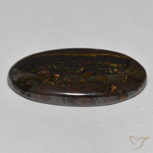 Oeil de Tigre Matrice Multicolore naturelle ovale, 46.05 ct, Opaque