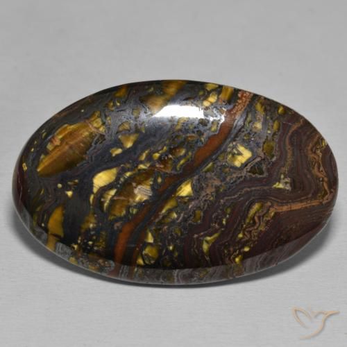 Oeil de Tigre Matrice Multicolore naturelle ovale, 48.07 ct, Opaque