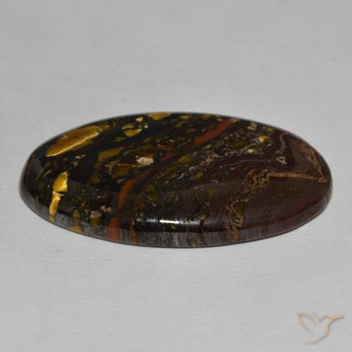Oeil de Tigre Matrice Multicolore naturelle ovale, 48.07 ct, Opaque