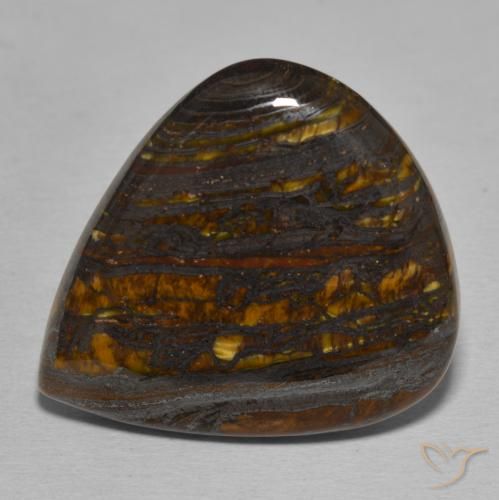 43.18ct Naturel Multicolore Oeil de Tigre Matrice, En forme de poire, Opaque