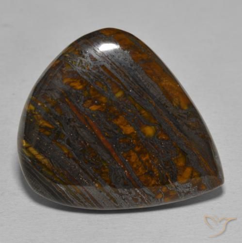 Oeil de Tigre Matrice Multicolore naturelle En forme de poire, 43.18 ct, Opaque