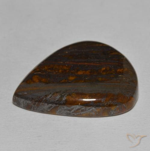 Oeil de Tigre Matrice Multicolore naturelle En forme de poire, 43.18 ct, Opaque