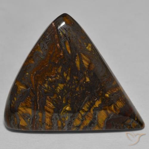 Oeil de Tigre Matrice Multicolore naturelle Trillion, 58.53 ct, Opaque