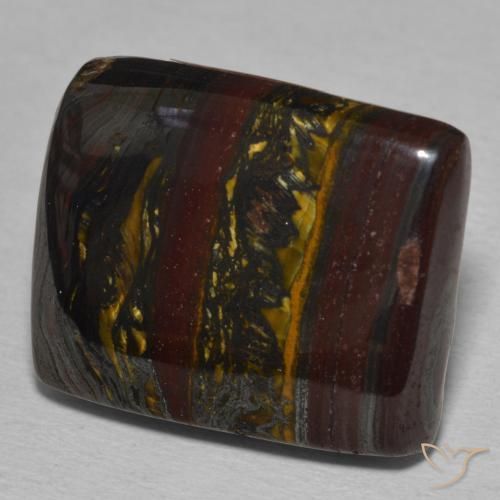 Oeil de Tigre Matrice Multicolore naturelle Baquette, 25.78 ct, Opaque