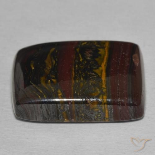 Oeil de Tigre Matrice Multicolore naturelle Baquette, 25.78 ct, Opaque