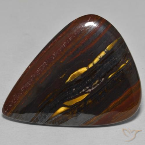 58.62ct Naturel Multicolore Oeil de Tigre Matrice, En forme de poire, Opaque