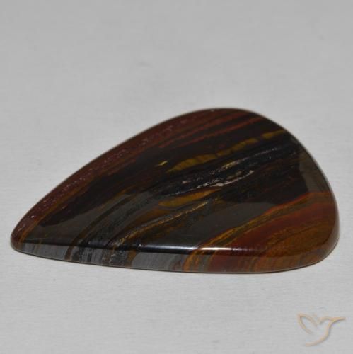 Oeil de Tigre Matrice Multicolore naturelle En forme de poire, 58.62 ct, Opaque