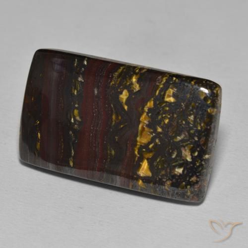 Oeil de Tigre Matrice Multicolore naturelle Baquette, 50.01 ct, Opaque