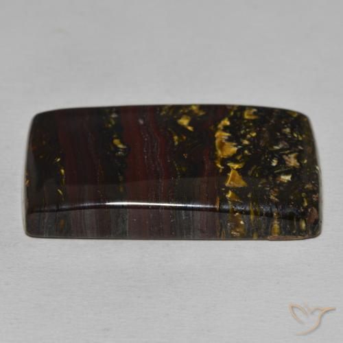 Oeil de Tigre Matrice Multicolore naturelle Baquette, 50.01 ct, Opaque